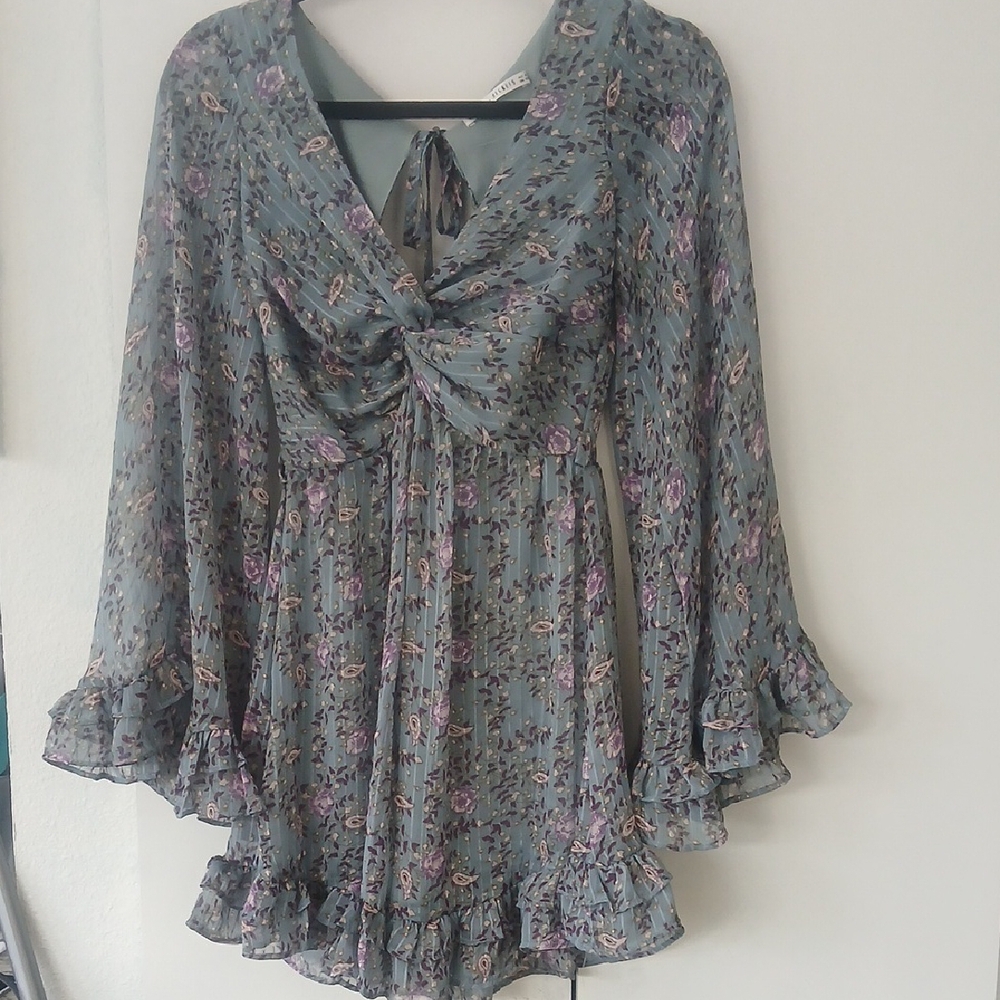 Floral Mini Dress with Ruffle Details